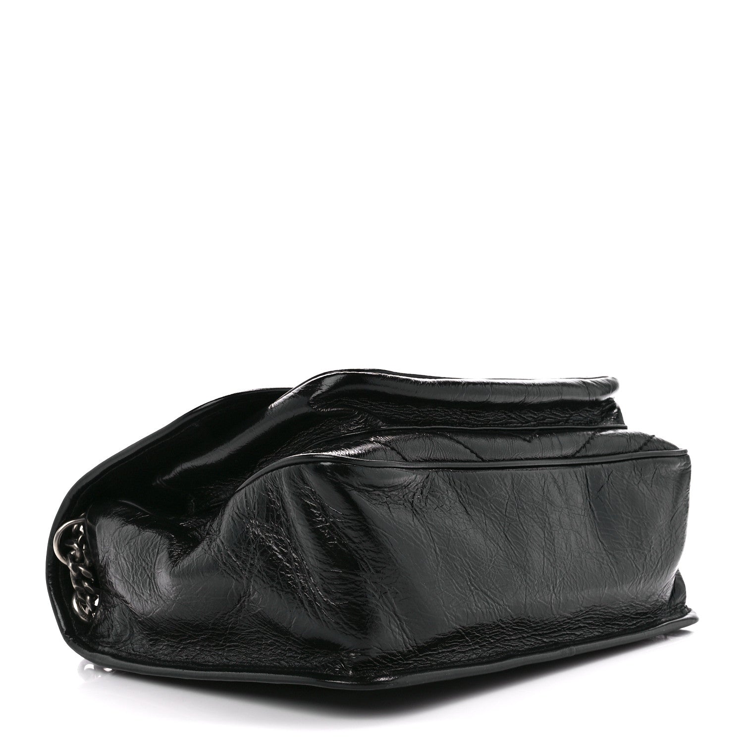 Saint Laurent Crinkled Calfskin Matelasse Monogram Medium Niki Chain Satchel Black 4 of 11