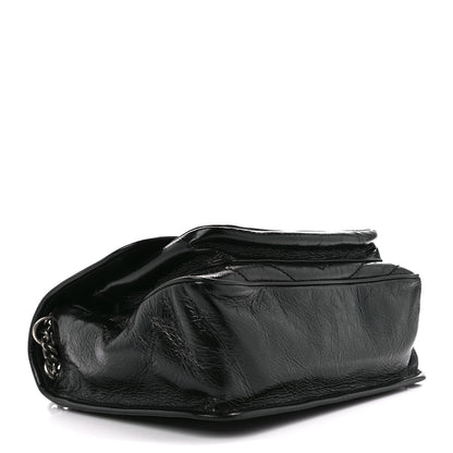 Saint Laurent Crinkled Calfskin Matelasse Monogram Medium Niki Chain Satchel Black 4 of 11