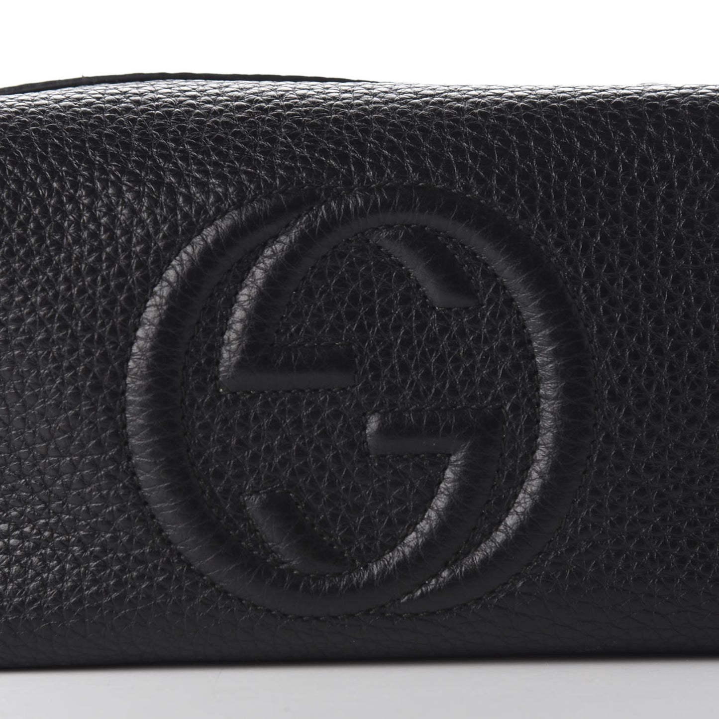 Pebbled Calfskin Large Soho Cosmetic Case Black