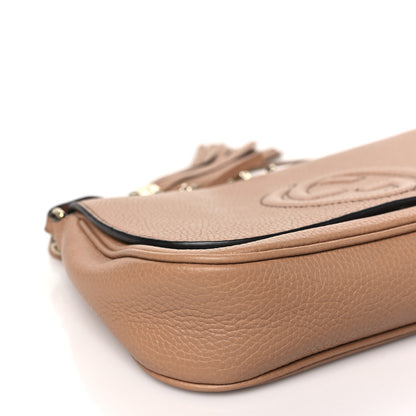 Gucci Pebbled Calfskin Medium Soho Flap Crossbody Camelia 8 of 9