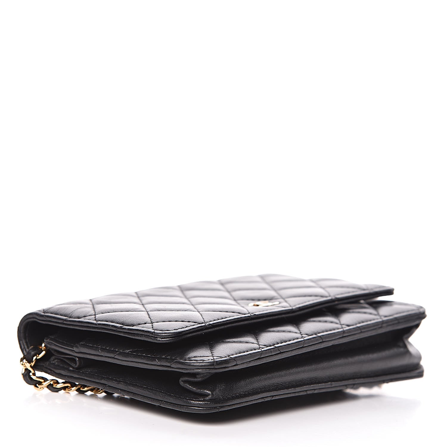 Chanel Lambskin Quilted Wallet On Chain WOC Black 4 of 14
