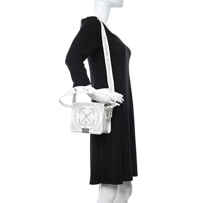 Off-White Calfskin Perforated Binder Flap Bag White 2 of 13