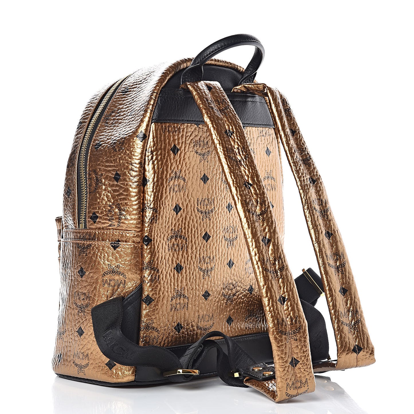 Metallic Visetos Small Stark Backpack Gold