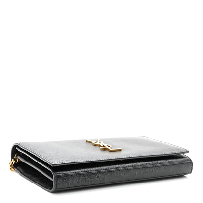 Saint Laurent Grain De Poudre Monogram Chain Wallet Black 3 of 8
