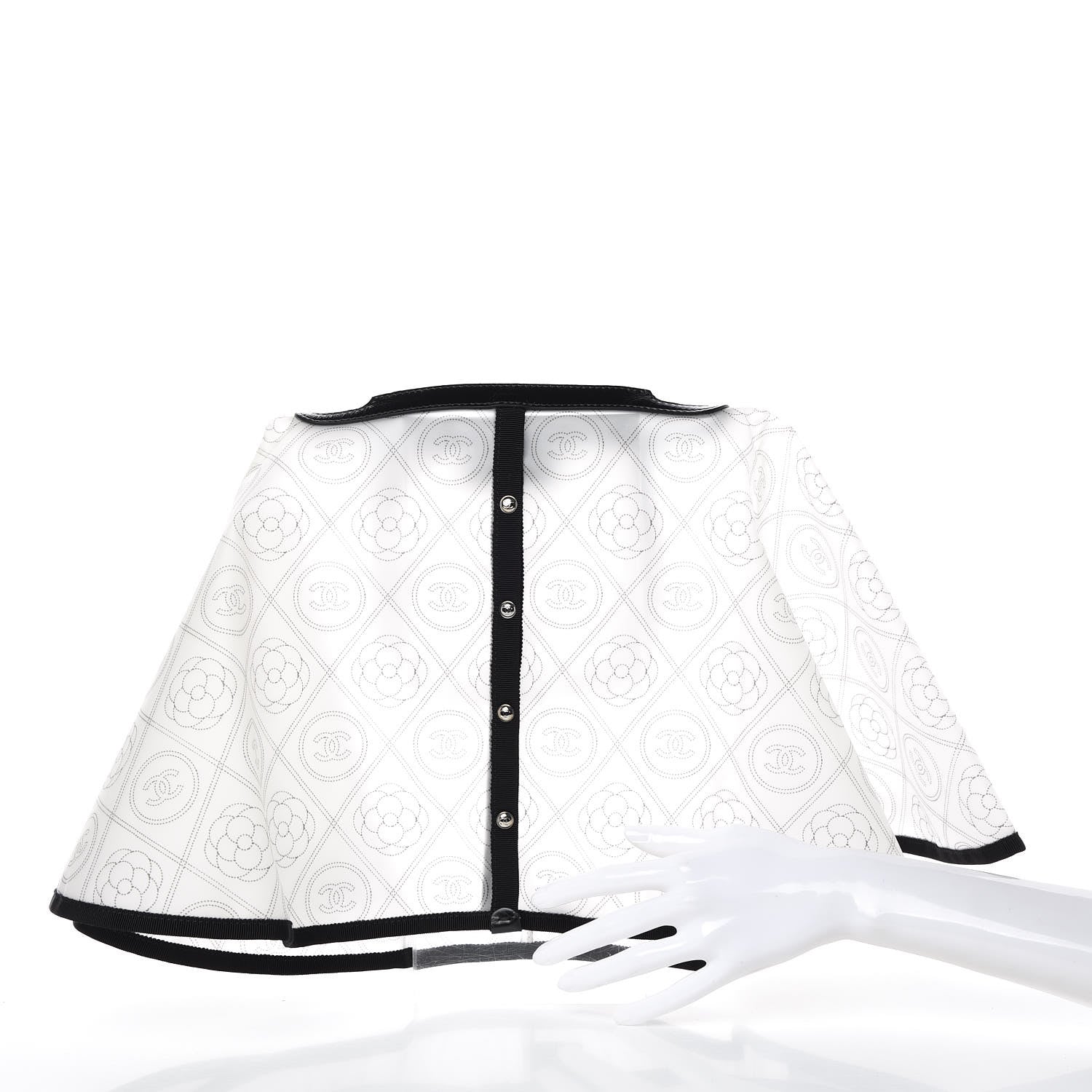 Chanel PVC Calfskin Coco Bag Raincoat White Black 2 of 5