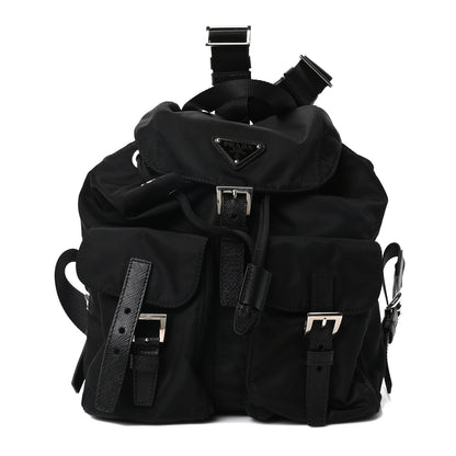 Prada Re-Nylon Vela Saffiano Small Backpack Black 1 of 9