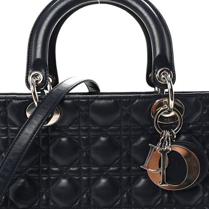 Christian Dior Lambskin Cannage Large Lady Dior Navy Blue 8 of 10