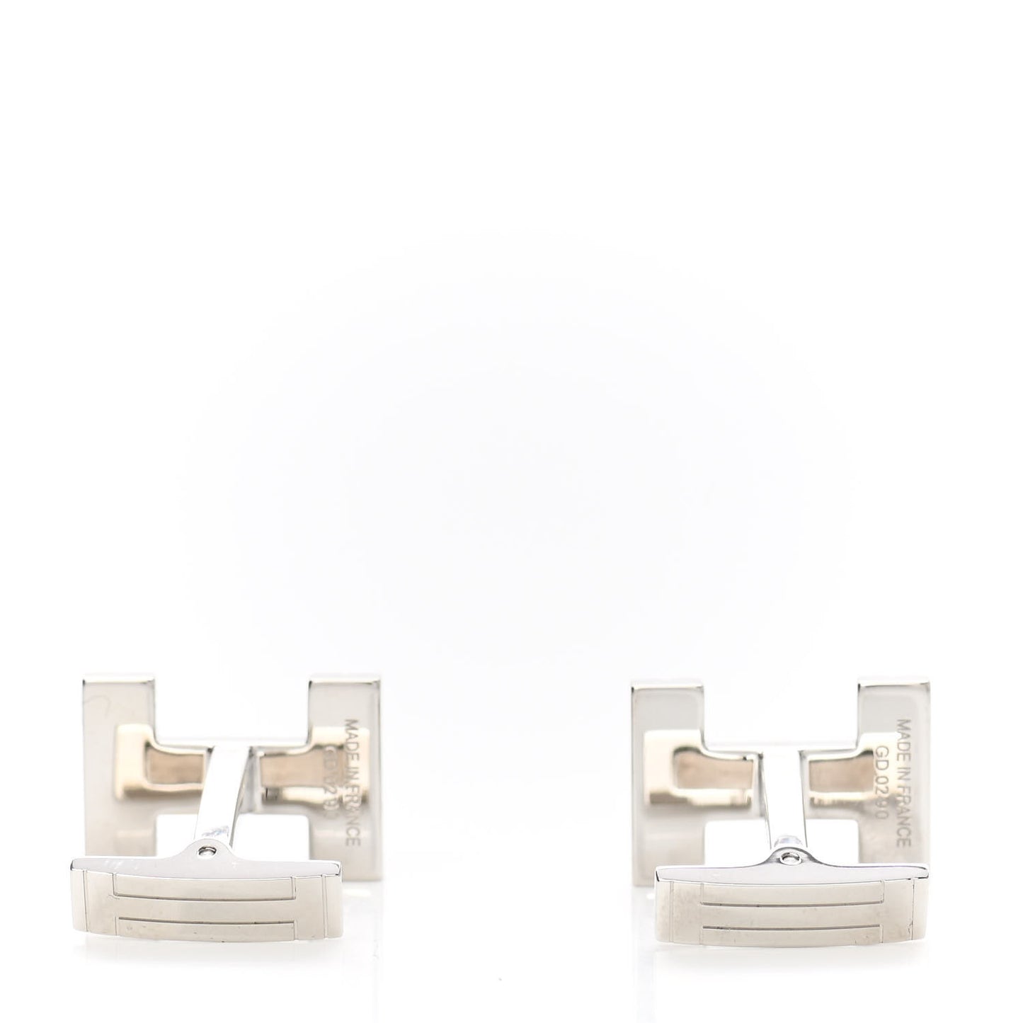 Palladium H Au Carre Cufflinks Silver