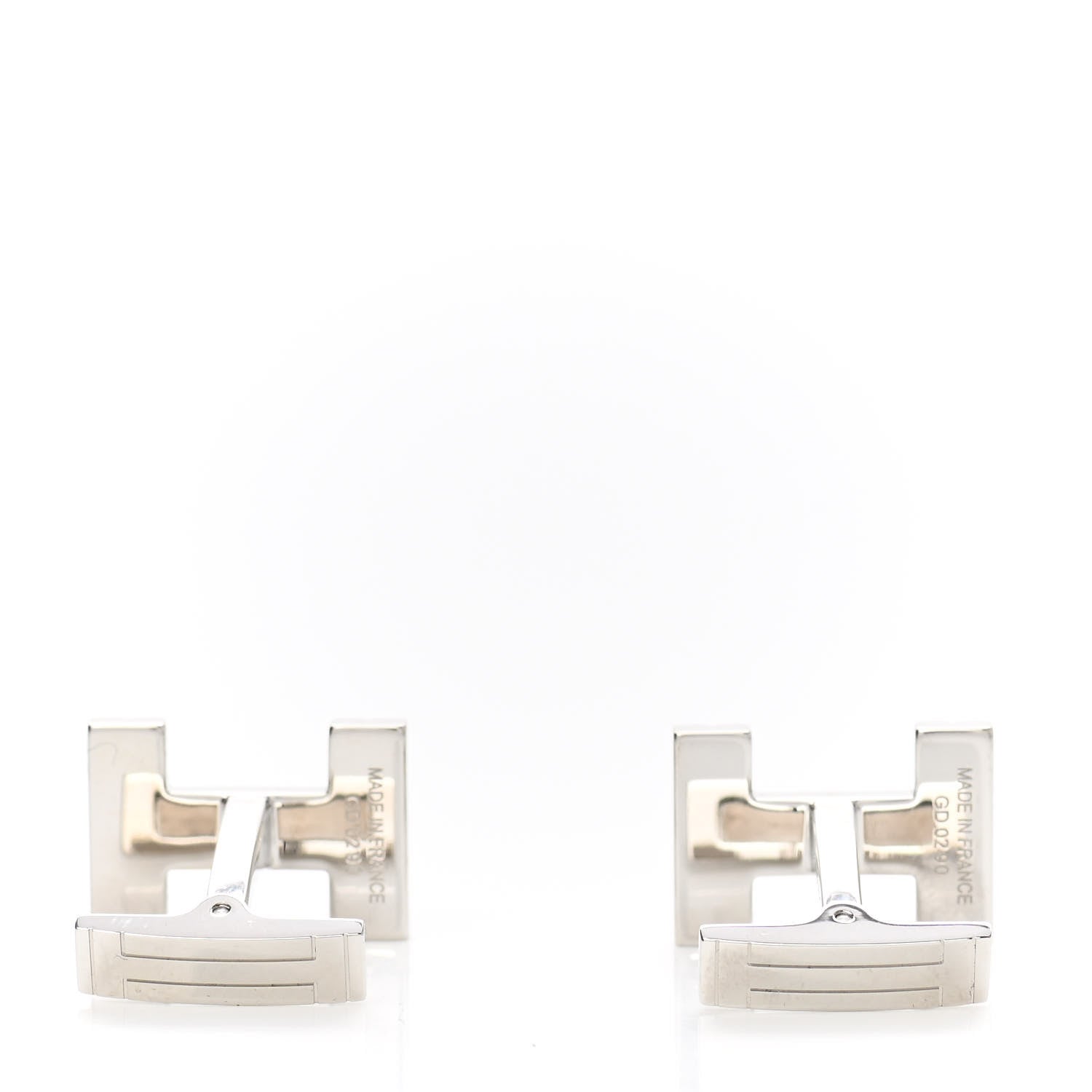 Hermes Palladium H Au Carre Cufflinks Silver 3 of 5