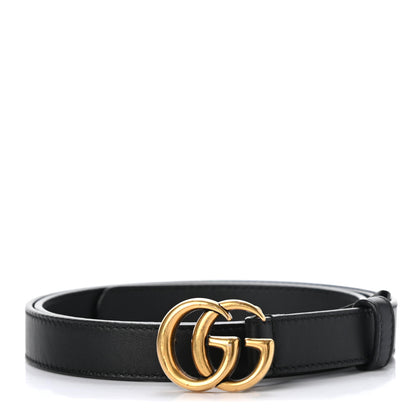 Gucci Calfskin Double G 20mm Belt 85 34 Black 1 of 4