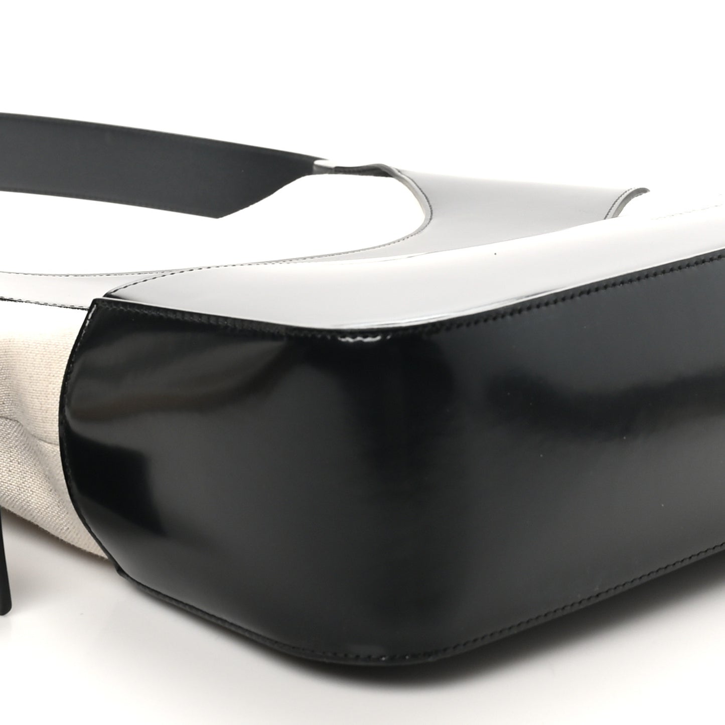 Calfskin Cut Out Large Shoulder Bag Black Natural