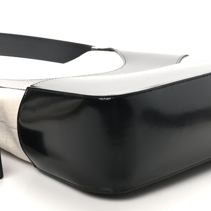 Salvatore Ferragamo Calfskin Cut Out Large Shoulder Bag Black Natural 9 of 11