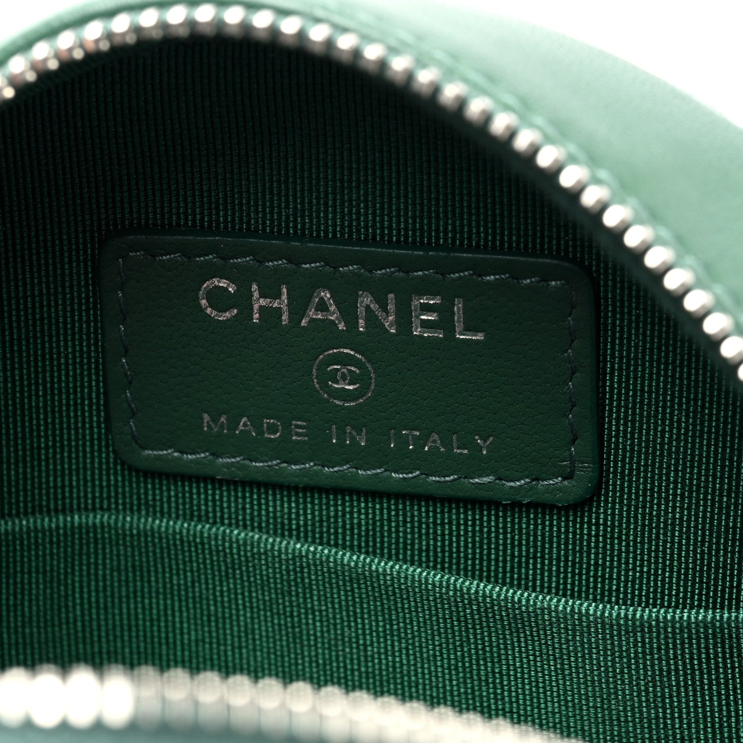 Chanel Lambskin Quilted Round Clutch With Chain Green 6 of 10