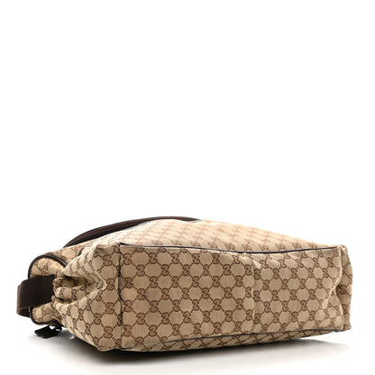 Gucci Monogram Natural Pigskin Large Diaper Bag Beige Ebony Cocoa Dark Chocolate 4 of 12