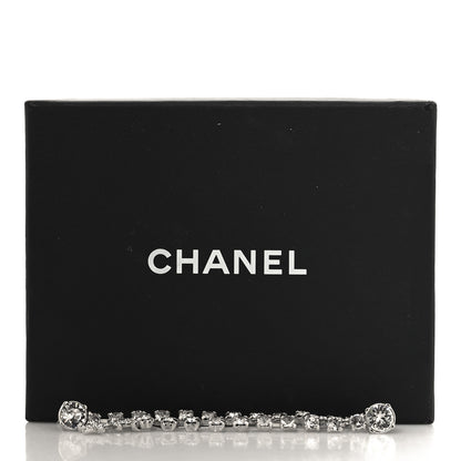 Chanel Crystal Starfall Drop Long CC Earrings Silver 5 of 5