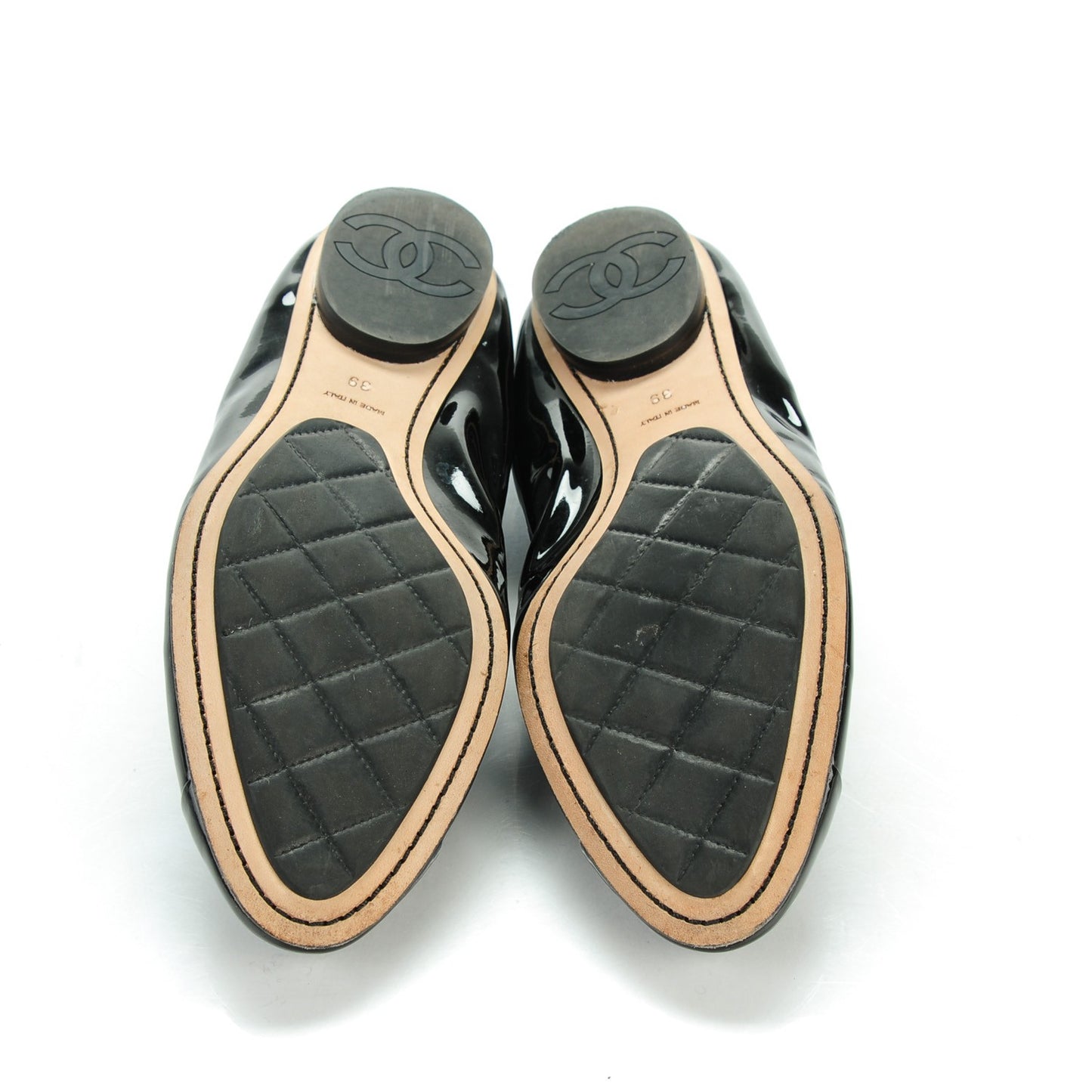 Patent CC Elastic Cap Toe Ballerina Flats 39 Black