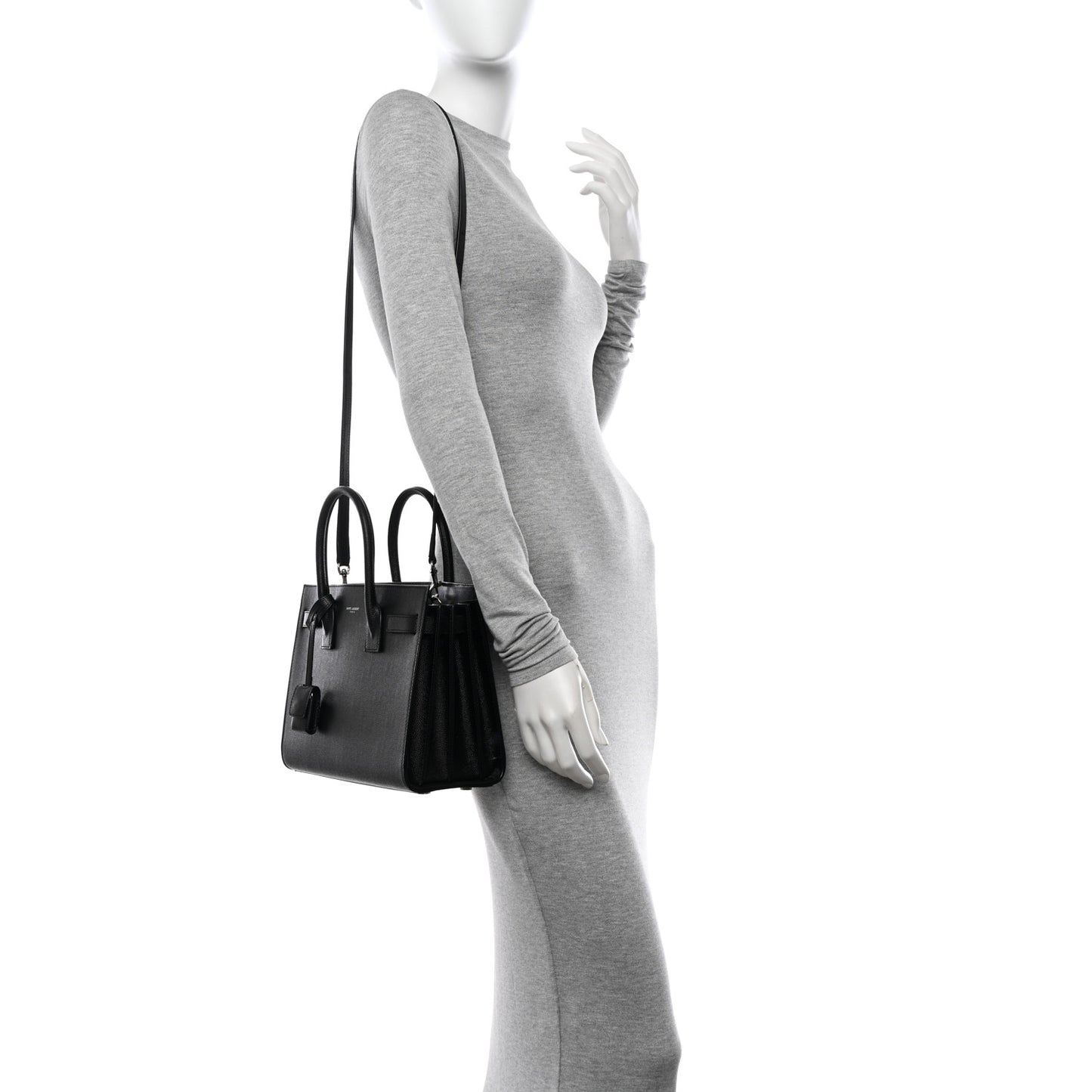 Grained Calfskin Baby Sac De Jour Black