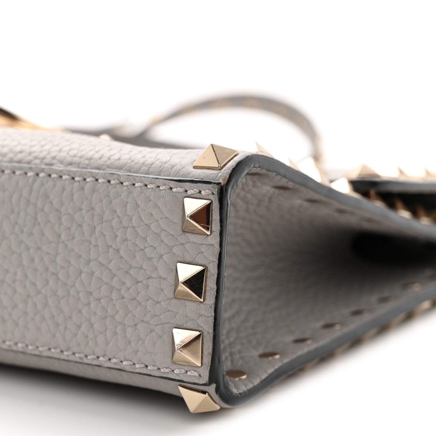 Valentino Garavani Pebbled Calfskin Medium Rockstud Flip Lock Crossbody Bag Pastel Grey 9 of 11