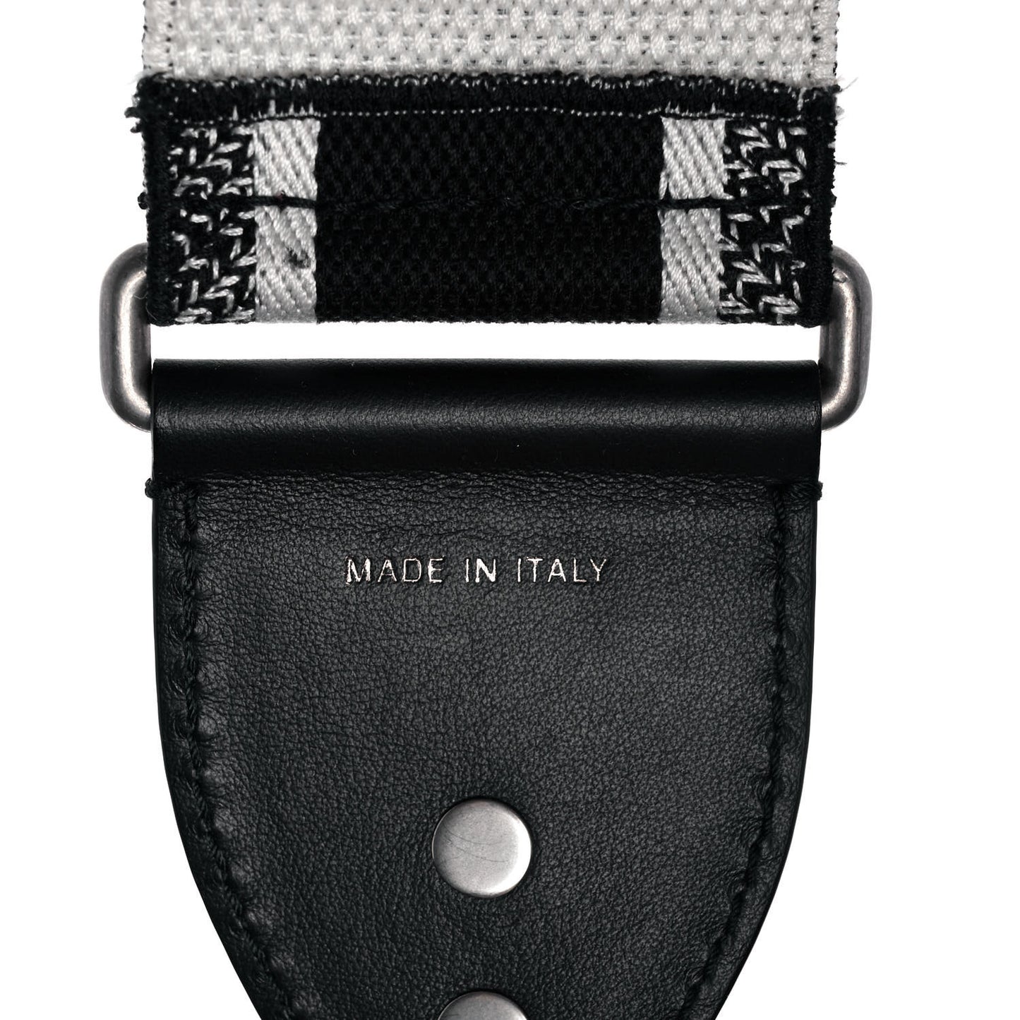 Canvas Embroidered Shoulder Strap Black White