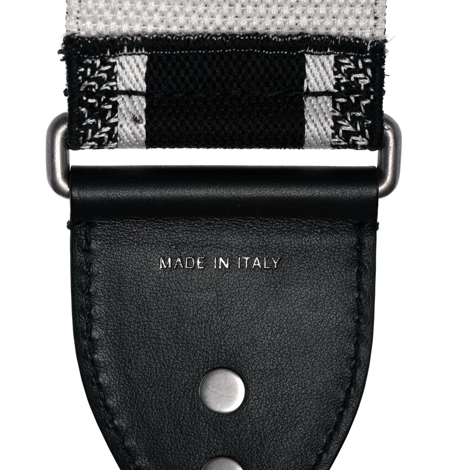 Christian Dior Canvas Embroidered Shoulder Strap Black White 4 of 9