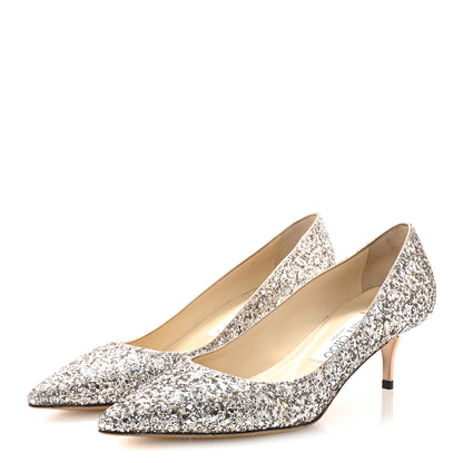 Jimmy Choo Coarse Glitter Degrade Romy 60 Pumps 37 Champagne 4 of 8