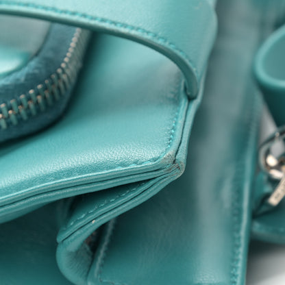 Prada Nappa Triangle Pocket Small Tote Bag Teal 13 of 16