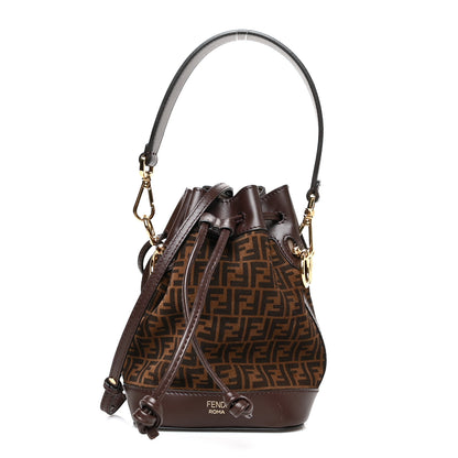 Fendi Suede Vitello King F is Fendi Micro FF Mini Mon Tresor Bucket Bag Sigaro Marrone Ebano 1 of 10