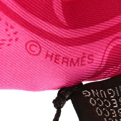 Hermes Silk Ex-Libris Les Parisiennes Fringed Twilly Bubblegum Argent Creme 3 of 6