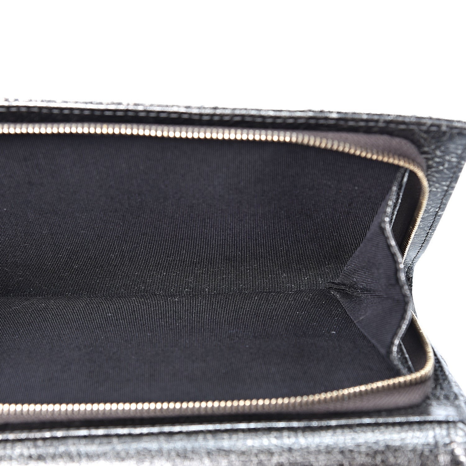 Chanel Cracked Metallic Calfskin Quilted Zip Away Chain Clutch Dark Silver 5 of 10