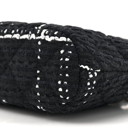 Chanel Tweed Quilted Mini Clutch With Chain Black White 10 of 12