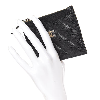 Chanel Caviar Quilted CC Zip Card Holder Black 2 of 8