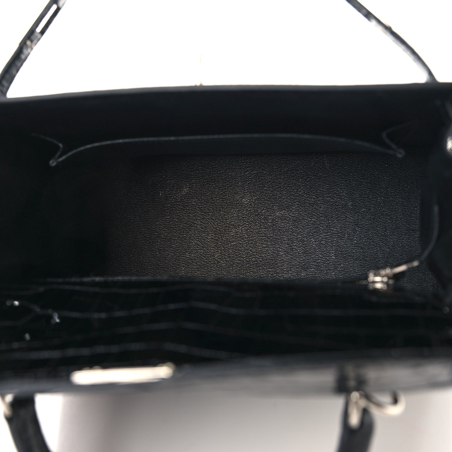 Shiny Niloticus Crocodile Kelly Sellier 25 Black