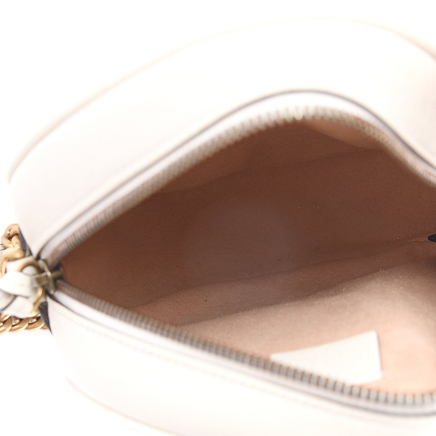 Gucci Calfskin Matelasse Mini GG Marmont Round Shoulder Bag White 4 of 7