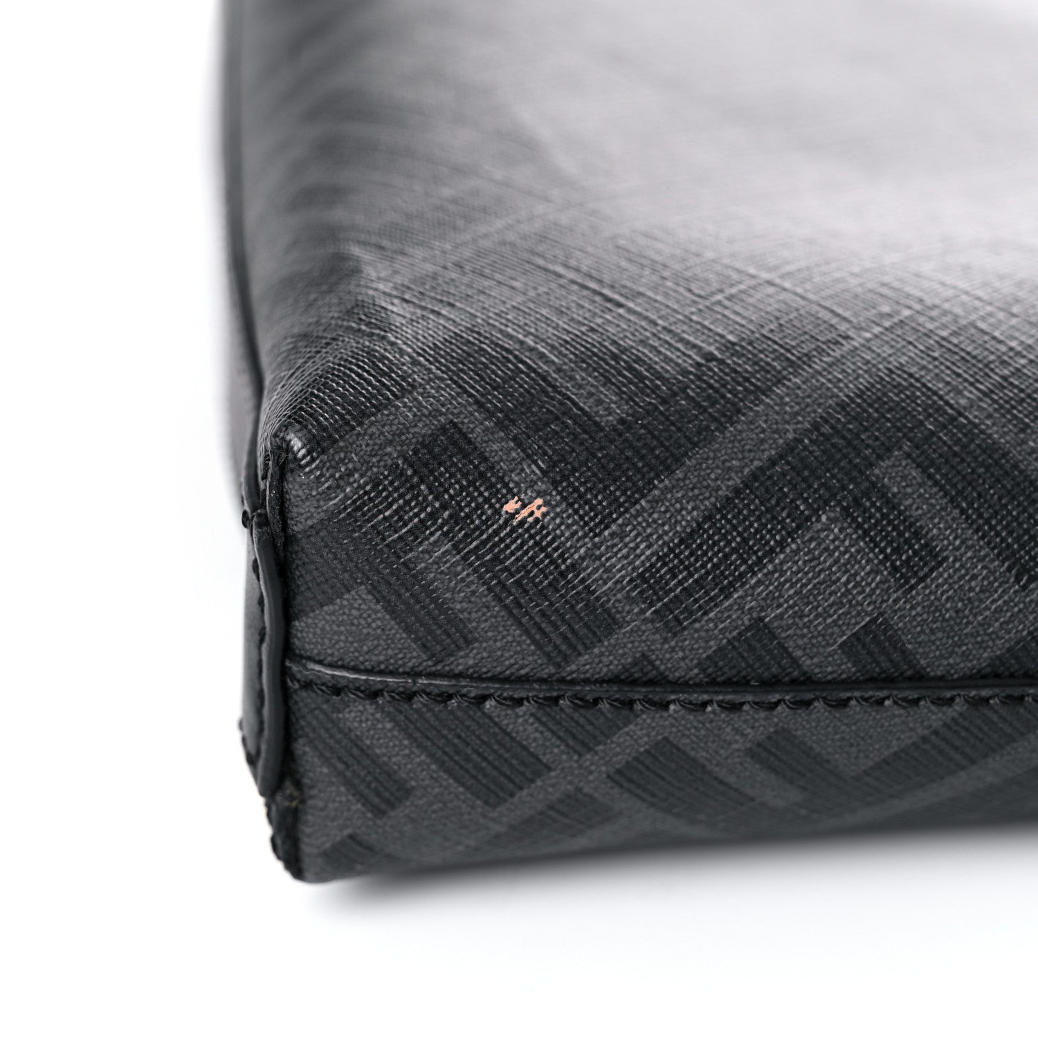Fendi Glazed Fabric Vitello Liberty FF 1974 Diagonal Medium East West Messenger Black Sunflower 14 of 16