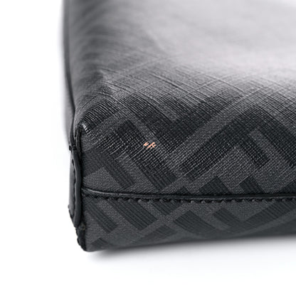Fendi Glazed Fabric Vitello Liberty FF 1974 Diagonal Medium East West Messenger Black Sunflower 14 of 16