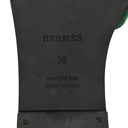 Hermes Suede Goatskin Oran Sandals 36 Vert Electrique 8 of 9