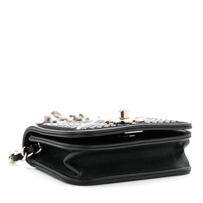 Chanel Lambskin Crystal Quilted Mini Chain Belt Bag Black 4 of 10