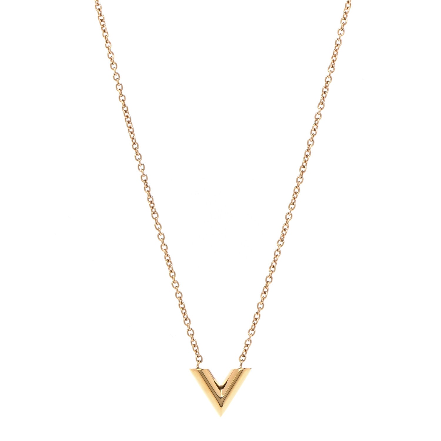 Louis Vuitton Essential V Necklace Gold 1 of 7