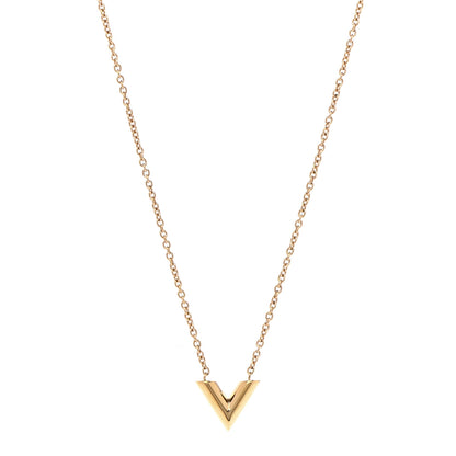 Louis Vuitton Essential V Necklace Gold 1 of 7