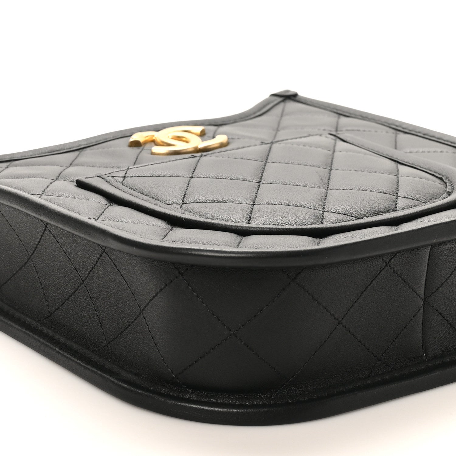 Chanel Calfskin Quilted CC Hobo Handbag Black 8 of 9