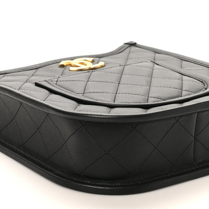 Chanel Calfskin Quilted CC Hobo Handbag Black 8 of 9