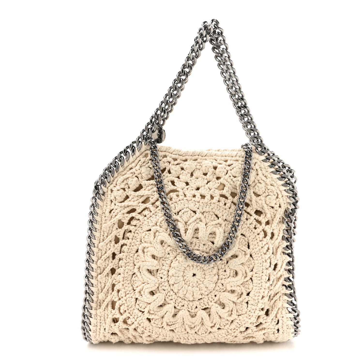 Stella McCartney Cotton Crochet Falabella Ajouree Tote Bag White 1 of 9