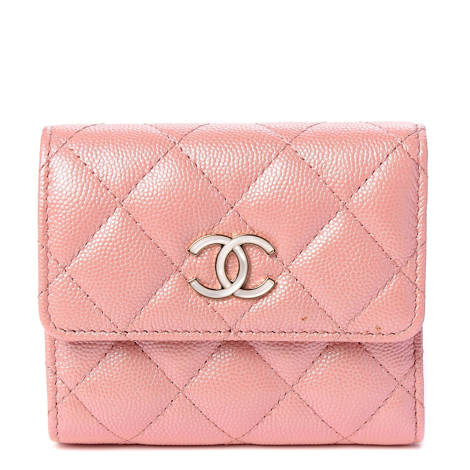 Chanel Iridescent Caviar Quilted Small Flap Wallet Rose Pink 1 of 9