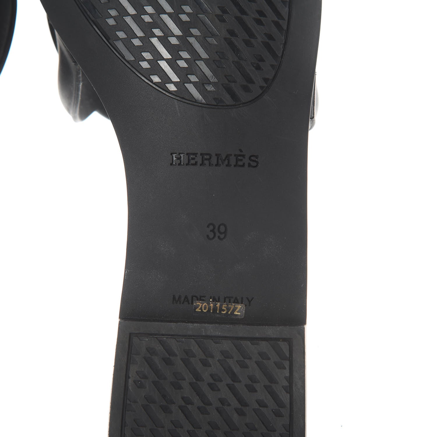 Hermes Rubber Aloha Sandals 39 Black 6 of 8