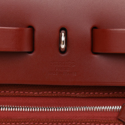 Hermes Vache Hunter Toile Herbag Zip 31 PM Rouge H 7 of 12