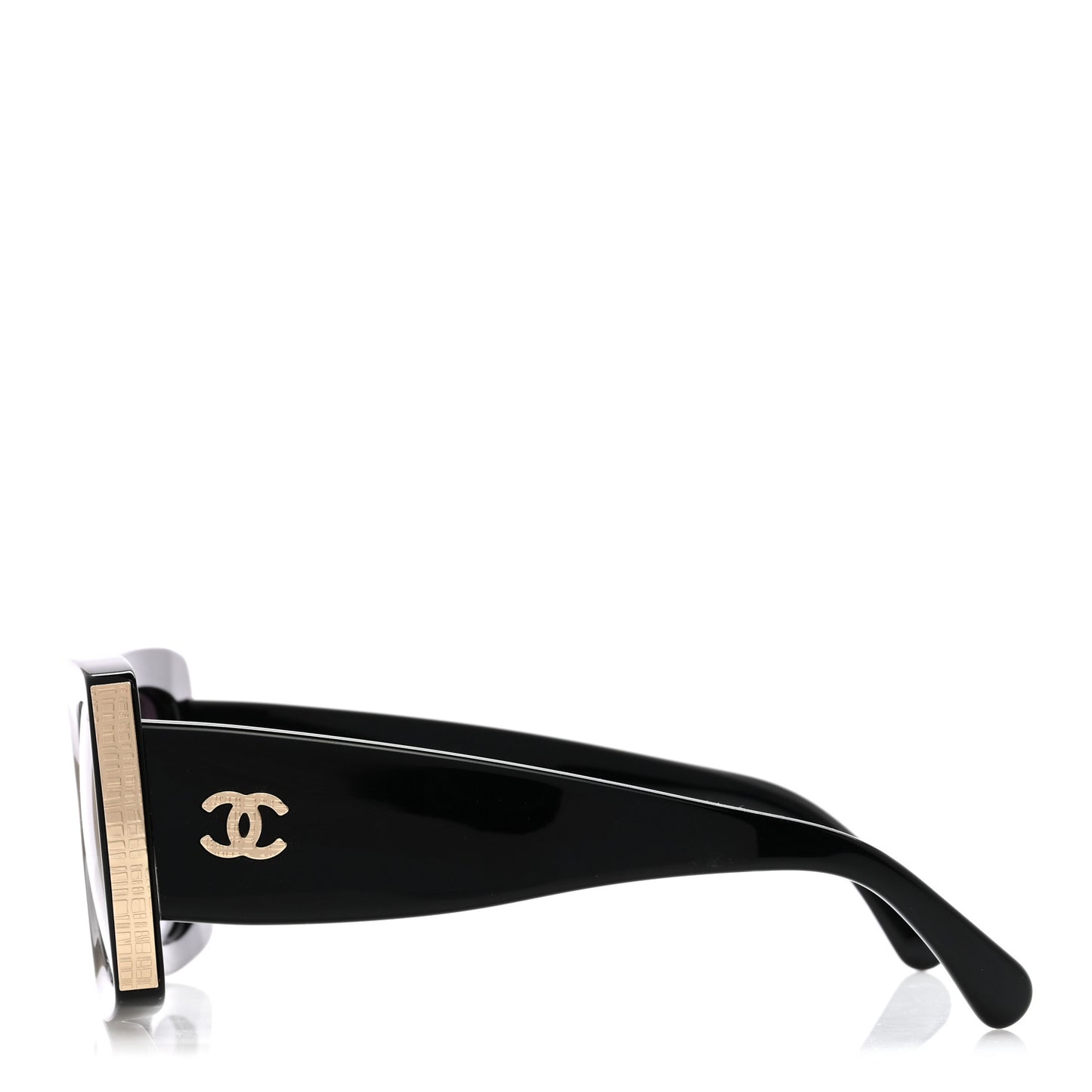 Acetate Rectangle Sunglasses 5435-A Black