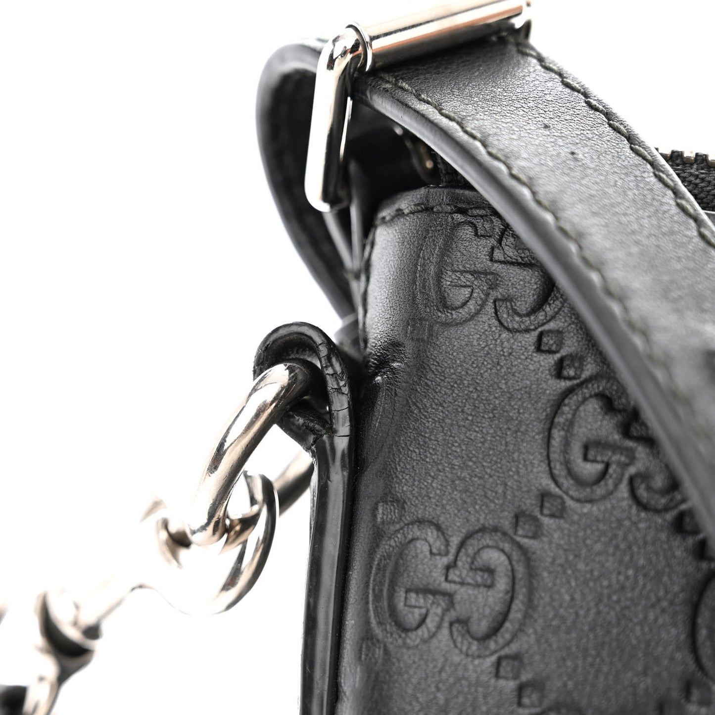 Guccissima Medium Flat Messenger Bag Black