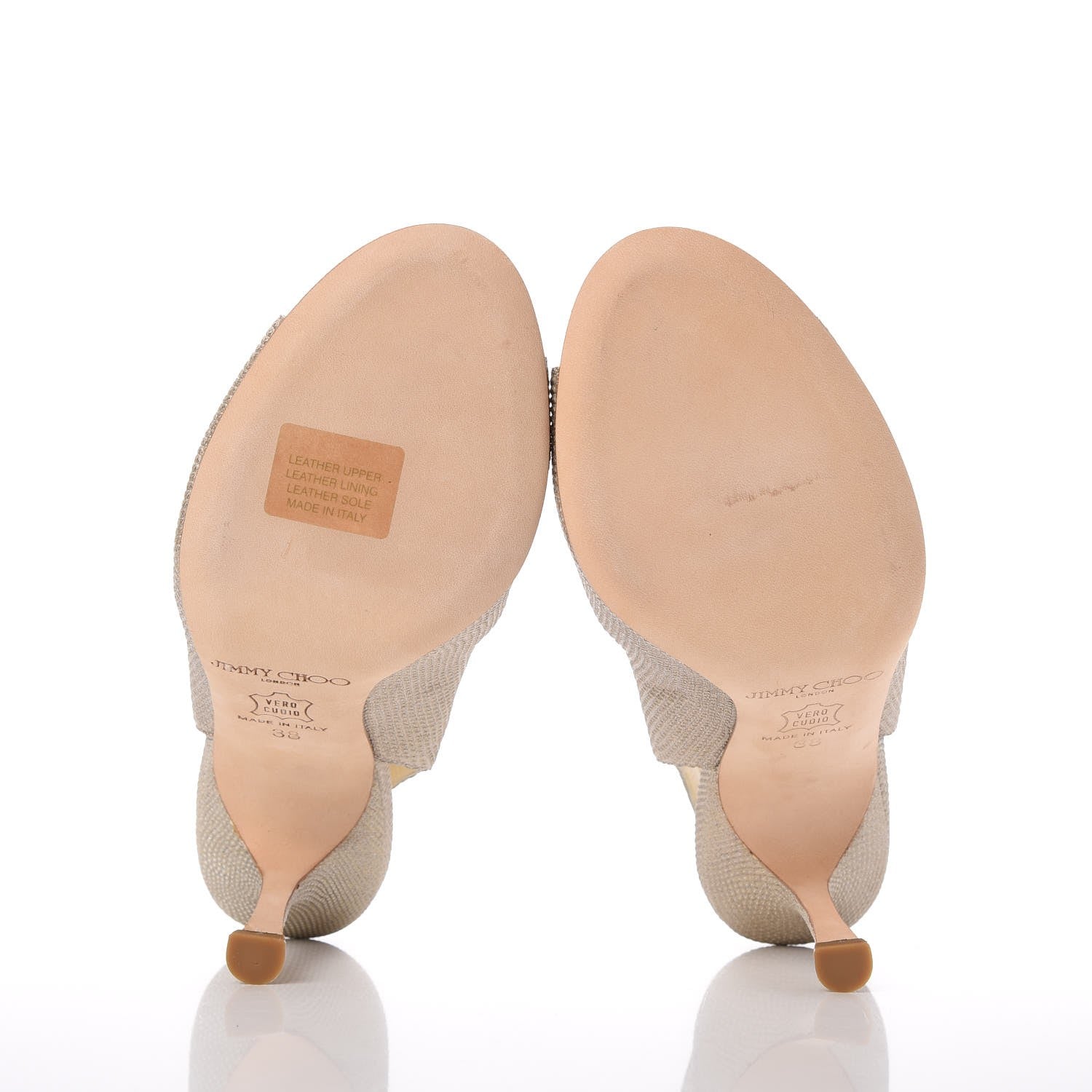 Jimmy Choo Glitter Karung Crystal Flint 100 Slingback Pump 38 Gold 7 of 17