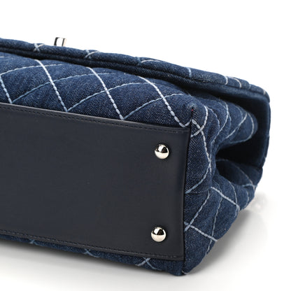 Chanel Denim Quilted Small Coco Handle Flap Blue 10 of 11