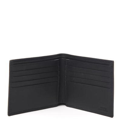 Fendi Glazed Fabric Vitello Century FF 1974 Stamp Patch Mens Bi-Fold Wallet Black 4 of 6